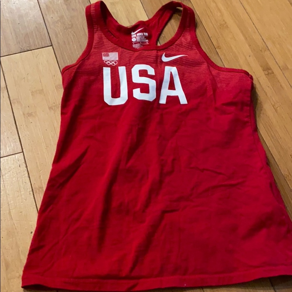 Red Nike USA tank top
